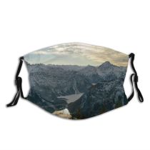 yanfind Ice Lake Daylight Frost Wide Mountain Clouds Peaks Frozen Capped Altitude High Dust Washable Reusable Filter and Reusable Mouth Warm Windproof Cotton Face