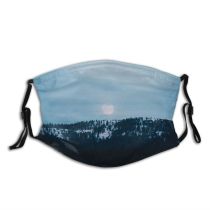 yanfind Ice Sunset Evening Dawn Forest Clouds Frozen Conifer Mountains Winter Snow Outdoors Dust Washable Reusable Filter and Reusable Mouth Warm Windproof Cotton Face