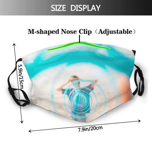 yanfind Idyllic Perspective Coast Shore Vacation Faceless Unrecognizable Journey Anonymous Traveler Summertime Touch Dust Washable Reusable Filter and Reusable Mouth Warm Windproof Cotton Face