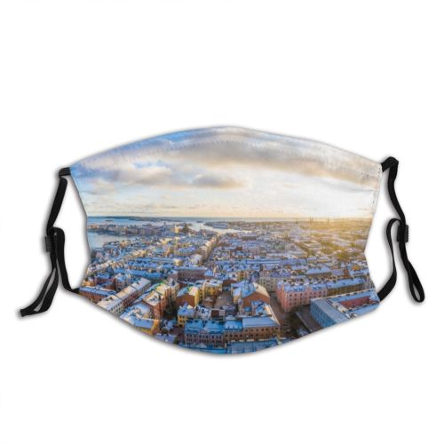 yanfind Drone Europe Capital Aerial Downtown Cities Shot Wide Landscape Point Church Helsinki Dust Washable Reusable Filter and Reusable Mouth Warm Windproof Cotton Face