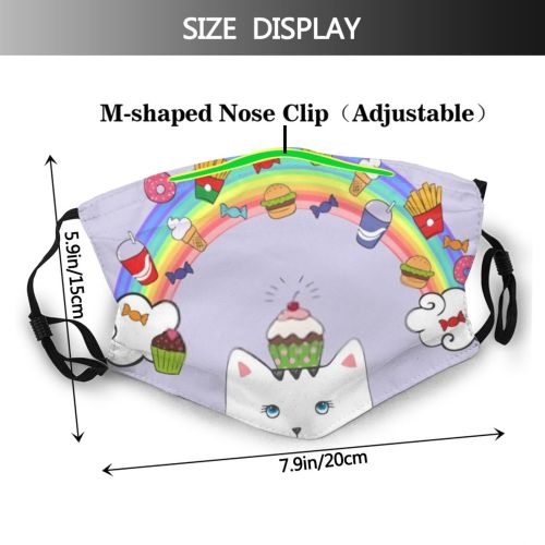 yanfind Fries Bun Candy Lovely Gluttony Kawaii Gulosity Cat Cute Cola Fancy Fantasy Dust Washable Reusable Filter and Reusable Mouth Warm Windproof Cotton Face