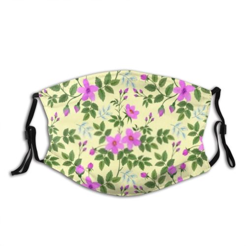 yanfind  Spring Flower Decor Vintage Garden Romantic Plant Retro Watercolor Tile Branch Dust Washable Reusable Filter and Reusable Mouth Warm Windproof Cotton Face