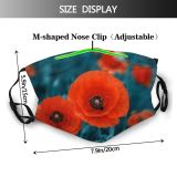 yanfind Buds Poppy Meadow Season Field Spring Sky Summery  Light Summer Grass Dust Washable Reusable Filter and Reusable Mouth Warm Windproof Cotton Face