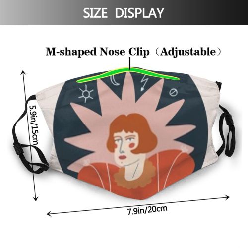 yanfind Abstract Mystic Young Cute Telling Trendy Feminist Fortune Minimalist Simple Fashionable Handwritten Dust Washable Reusable Filter and Reusable Mouth Warm Windproof Cotton Face