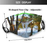 yanfind Landscape Lanscapes Reflection Sky Twig Tree Ice Branch Natural Winter Freezing Dust Washable Reusable Filter and Reusable Mouth Warm Windproof Cotton Face
