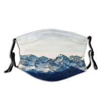 yanfind Ice Glacier Daylight Frost Hike Mountain Top Panorama Climb Frozen Altitude High Dust Washable Reusable Filter and Reusable Mouth Warm Windproof Cotton Face