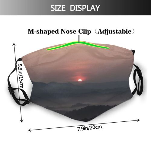 yanfind Carpathian Beautiful Season Spring Haze Vivid Peak Sky Highland Morning Scenery Travel Dust Washable Reusable Filter and Reusable Mouth Warm Windproof Cotton Face