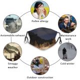yanfind Night Snowy Silence Sky Field Winter Quiet Xmas Silent Snow Sky Fields Dust Washable Reusable Filter and Reusable Mouth Warm Windproof Cotton Face