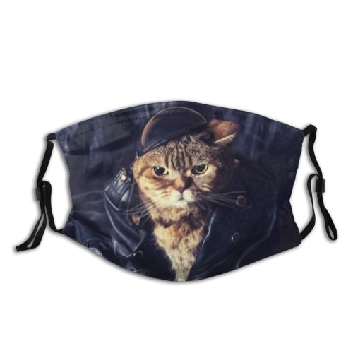yanfind Brutal Cat Drive Kitty Bad Ride Biker Bike Process Motorcycle Metal Tough Dust Washable Reusable Filter and Reusable Mouth Warm Windproof Cotton Face