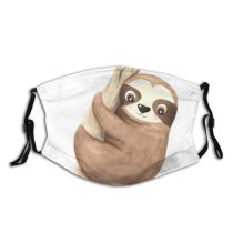 yanfind Isolated Sloth Cute Slow Lazy Brazil Trendy Natural Nursery Wildlife Summer Baby Dust Washable Reusable Filter and Reusable Mouth Warm Windproof Cotton Face