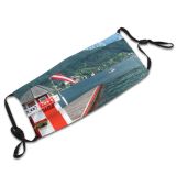 yanfind Landing Beautiful Vehicle Leisure Lake Stage Striped Sound Traunsee Mountain Austria Upper Dust Washable Reusable Filter and Reusable Mouth Warm Windproof Cotton Face
