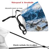 yanfind Drone Ice Swiss Europe Aerial Alps Cabin Hill Range Landscape Point Tranquility Dust Washable Reusable Filter and Reusable Mouth Warm Windproof Cotton Face