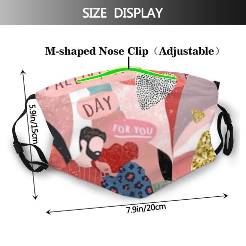 yanfind Abstract February Romance St Fashion Relationship Cute Brochure Flyer Design Valentine Modern Dust Washable Reusable Filter and Reusable Mouth Warm Windproof Cotton Face