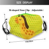 yanfind Isolated Cute Design Pet Art Tail Giraffe Cartoon Dust Washable Reusable Filter and Reusable Mouth Warm Windproof Cotton Face