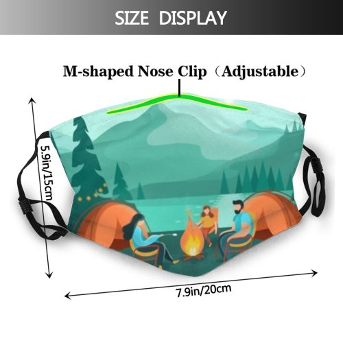yanfind Camp Vacation Tourist Star River  Moon Forest Scene Hiking Sky Expedition Dust Washable Reusable Filter and Reusable Mouth Warm Windproof Cotton Face