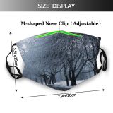 yanfind Winter Frost Bushes Winter Natural Atmospheric Landscape Sky Bush Branch Snow Tree Dust Washable Reusable Filter and Reusable Mouth Warm Windproof Cotton Face