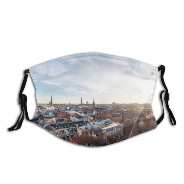 yanfind Christianshavn Capital Frost Cities Sunset Wide Denmark Oresund Frozen Snow City Place Dust Washable Reusable Filter and Reusable Mouth Warm Windproof Cotton Face