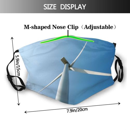 yanfind Sky Sky Turbine Public Electricity Beach Utility Farm Propeller Sand Windmill Turbine Dust Washable Reusable Filter and Reusable Mouth Warm Windproof Cotton Face