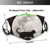 yanfind Moon Hunter Crater Cat Kitty Satellite Sky Lunar Night Detailed Detail Moonlight Dust Washable Reusable Filter and Reusable Mouth Warm Windproof Cotton Face