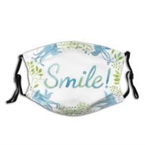 yanfind  Spring Flower Botany Fun Garden Vintage Flora Drawn Watercolor Elegant Smile Dust Washable Reusable Filter and Reusable Mouth Warm Windproof Cotton Face
