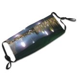 yanfind City Lighting Metropolitan Night Reflection Sky Oaka Light Area River Athens Landmark Dust Washable Reusable Filter and Reusable Mouth Warm Windproof Cotton Face
