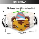 yanfind Isolated Farm Cute Wildlife Design Art Tiger Wild Funny Cartoon Silhouette Dust Washable Reusable Filter and Reusable Mouth Warm Windproof Cotton Face