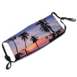 yanfind Idyllic Tropical Dawn Clouds Plants Tranquil Palm Zoom Paradise Trees Sky Pretty Dust Washable Reusable Filter and Reusable Mouth Warm Windproof Cotton Face