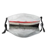 yanfind Dinghy Vehicle Calm Vessel Autumn Athens Boat Reflection Ship Island Afternoon Thessaloniki Dust Washable Reusable Filter and Reusable Mouth Warm Windproof Cotton Face
