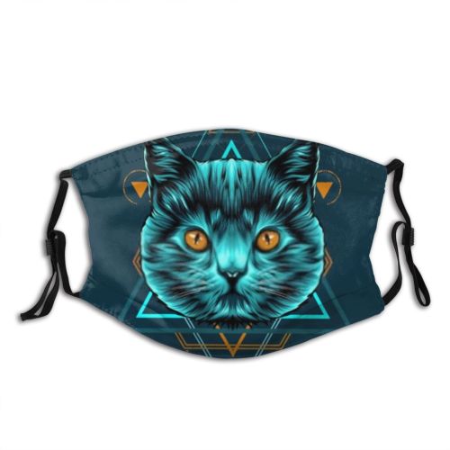 yanfind Artwork Picture Cat Kitty Cute Colorful Night Pictures Design Charming Beautiful Face Dust Washable Reusable Filter and Reusable Mouth Warm Windproof Cotton Face