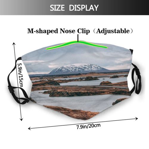 yanfind Lake Daylight Sunset Dawn Mountain Sea Clouds Island Winter Grass Snow Outdoors Dust Washable Reusable Filter and Reusable Mouth Warm Windproof Cotton Face