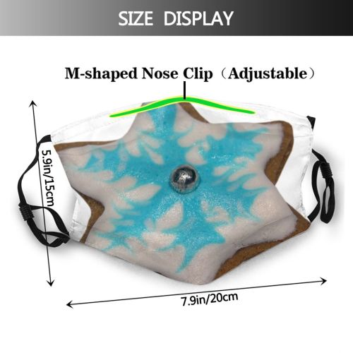 yanfind Star Bread Echinoderm Ginger Teal Cookies Comp Aqua Sweets Turquoise Dust Washable Reusable Filter and Reusable Mouth Warm Windproof Cotton Face