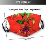 yanfind  Spring Fashion Botany Flower Vintage Garden Flora Plant Retro Tropical Watercolor Dust Washable Reusable Filter and Reusable Mouth Warm Windproof Cotton Face