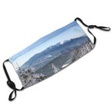 yanfind Ridge Winter Landforms Snow Mountain Range Trees Sky Sky Mountainous Alps Winter Dust Washable Reusable Filter and Reusable Mouth Warm Windproof Cotton Face