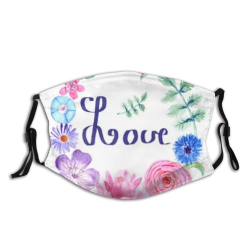 yanfind Abstract Garden Lovely Fashion Flora Cute Seamless Colorful Summer Aquarelle Vintage Caligraphy Dust Washable Reusable Filter and Reusable Mouth Warm Windproof Cotton Face