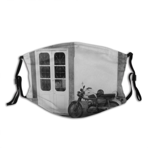 yanfind Motor Vehicle Motorcycles Portugal Motorcycle Cobbled Classic Street Life Wall Bike Door Dust Washable Reusable Filter and Reusable Mouth Warm Windproof Cotton Face