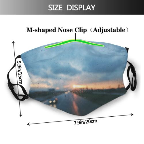 yanfind Idyllic Afterglow Depth Focus Field Dawn Glass Tranquil Bokeh Scenery Blur Dusk Dust Washable Reusable Filter and Reusable Mouth Warm Windproof Cotton Face
