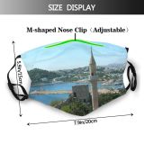 yanfind Steeple Hill Tower Port Coast Landscape Sea Sea Harbour Ship Coastal Bay Dust Washable Reusable Filter and Reusable Mouth Warm Windproof Cotton Face