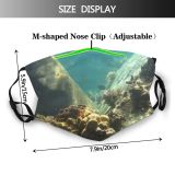 yanfind Marine Biology Scuba Snorkel Reef Reef Coral Seascape Sea Rock Scene Life Dust Washable Reusable Filter and Reusable Mouth Warm Windproof Cotton Face