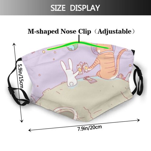 yanfind Friends Isolated Moon Earth Emotional Cat Story Comic Cute Anthropomorphism Tale Fantasy Dust Washable Reusable Filter and Reusable Mouth Warm Windproof Cotton Face