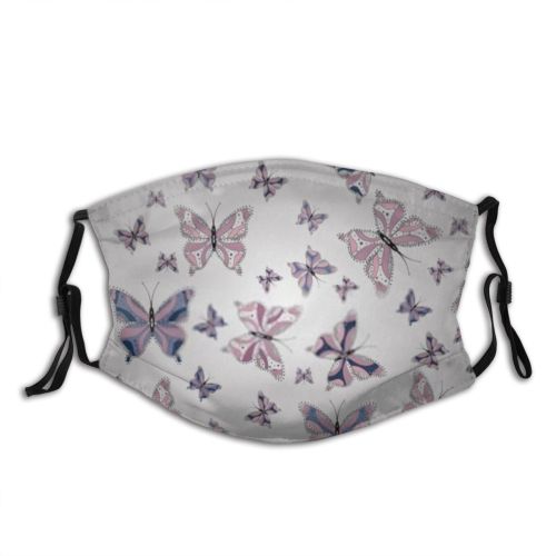yanfind Abstract Butterfly Cute Insect Plane Seamless Colorful Beauty Summer Neutral Vintage Fly Dust Washable Reusable Filter and Reusable Mouth Warm Windproof Cotton Face