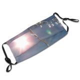 yanfind Winter Frozen Freeze Winter Sun Cloud Arch Sky Sunlight Ice Ice Icicles Dust Washable Reusable Filter and Reusable Mouth Warm Windproof Cotton Face