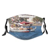 yanfind Transportation Waterway Sea Yatch Harbour Mersin Ship Vehicle Transport Vacation Tree Boating Dust Washable Reusable Filter and Reusable Mouth Warm Windproof Cotton Face