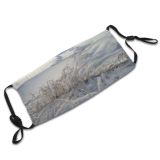 yanfind Winter Landscape Sky River Ice Tree Ice Branch Frost Winter Freezing Snow Dust Washable Reusable Filter and Reusable Mouth Warm Windproof Cotton Face