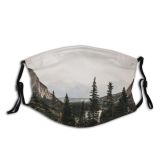 yanfind Idyllic Depth Focus Pine Field Dawn Coniferous Tranquil Dramatic Conifer Mountains Misty Dust Washable Reusable Filter and Reusable Mouth Warm Windproof Cotton Face