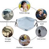 yanfind Landscape  Frozen Iceland Tranquiy Snow Way Forward Empty Sky Curve Road Dust Washable Reusable Filter and Reusable Mouth Warm Windproof Cotton Face