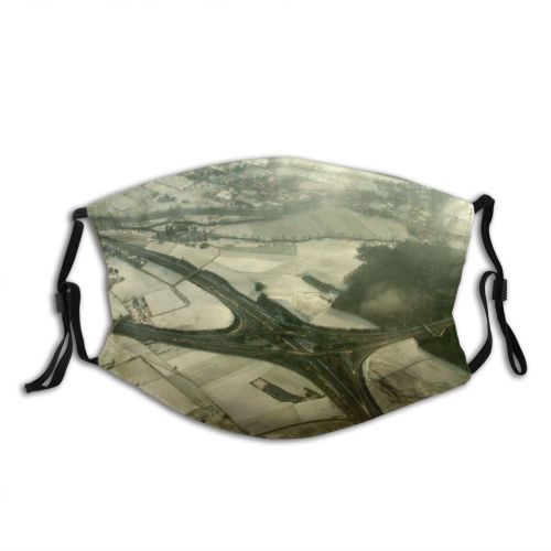 yanfind Flyover Aerial Bird's Bridge Road Intersection Aerial Landscape Urban Way Design Road Dust Washable Reusable Filter and Reusable Mouth Warm Windproof Cotton Face