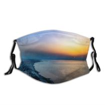 yanfind Idyllic Afterglow Sunset Downtown Dawn Sea Beach Tranquil Scenery Mountains Ripples Outdoors Dust Washable Reusable Filter and Reusable Mouth Warm Windproof Cotton Face