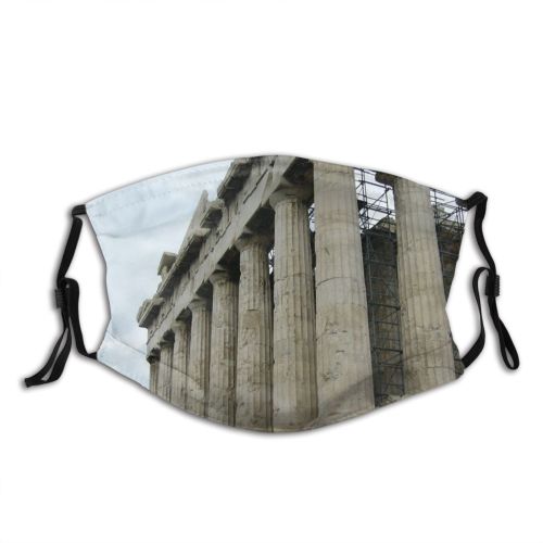 yanfind Columns Athena Roman History Greece Ruin Athens Classical Monument Hill Column Pillars Dust Washable Reusable Filter and Reusable Mouth Warm Windproof Cotton Face
