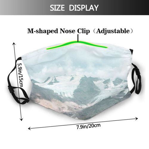 yanfind Ice Glacier Daylight Frost Hike Frosty Mountain Snowy Peaks Climb Frozen Altitude Dust Washable Reusable Filter and Reusable Mouth Warm Windproof Cotton Face