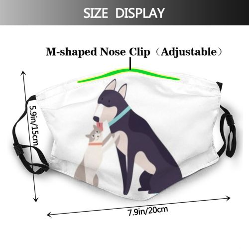 yanfind Isolated Thoroughbred Lovely Happiness Mate Together Cat Demonstrate Cute Clinic Kitty Licking Dust Washable Reusable Filter and Reusable Mouth Warm Windproof Cotton Face